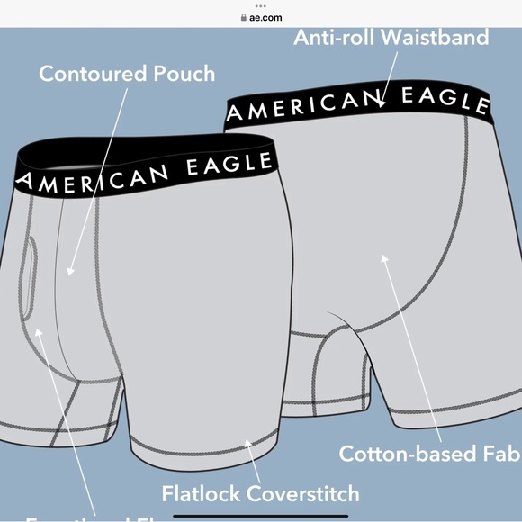 American Eagle 6” boxer briefs 3 pack XL NWT - Picture 2 of 5